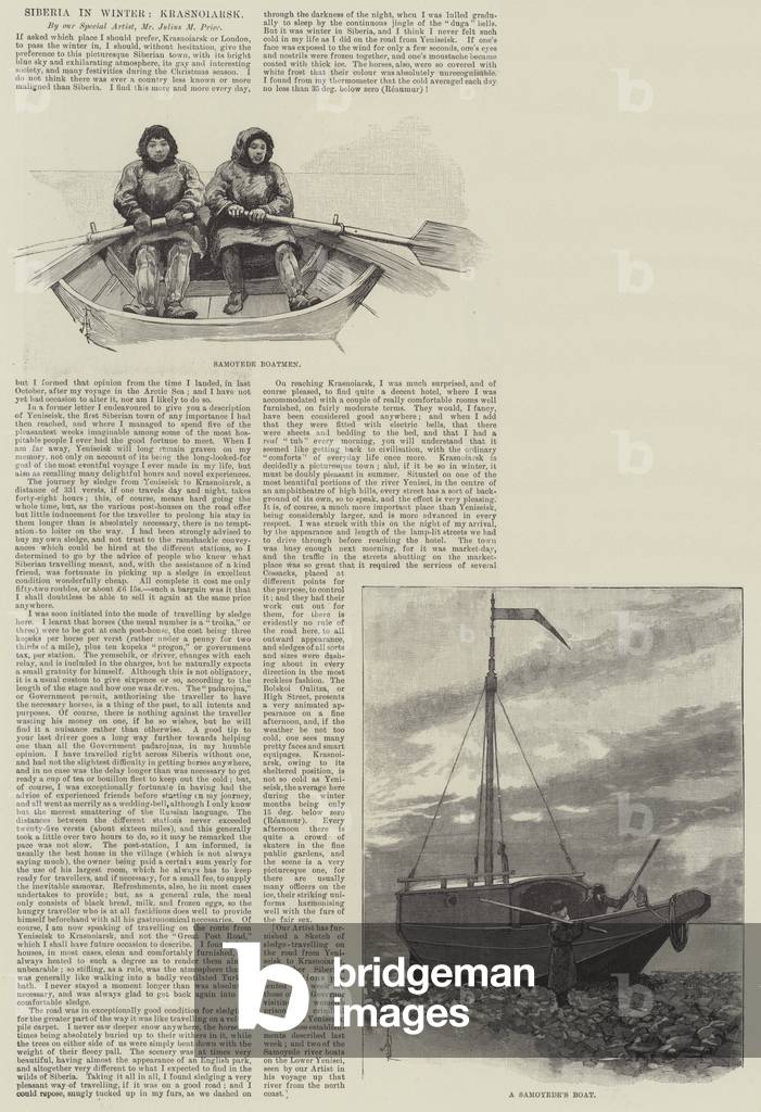 Siberia in Winter, Krasnoiarsk (engraving)