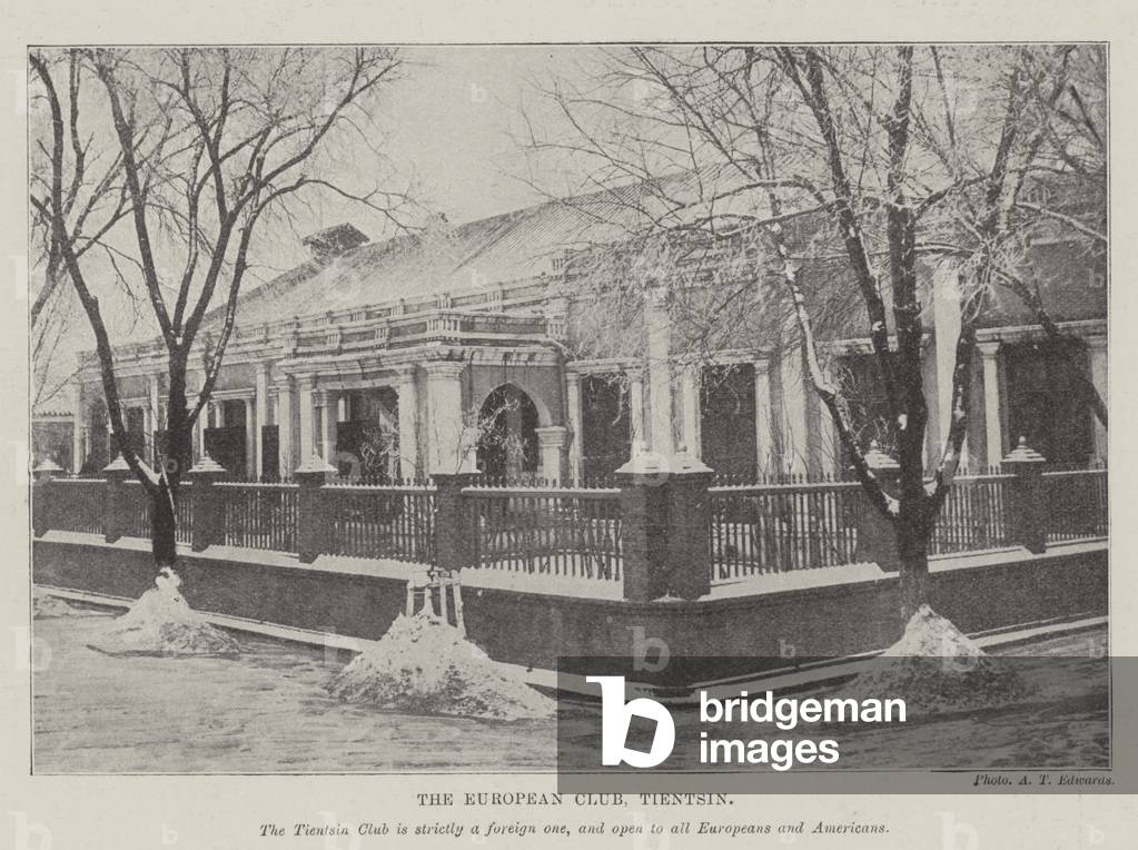 The European Club, Tientsin (b/w photo)