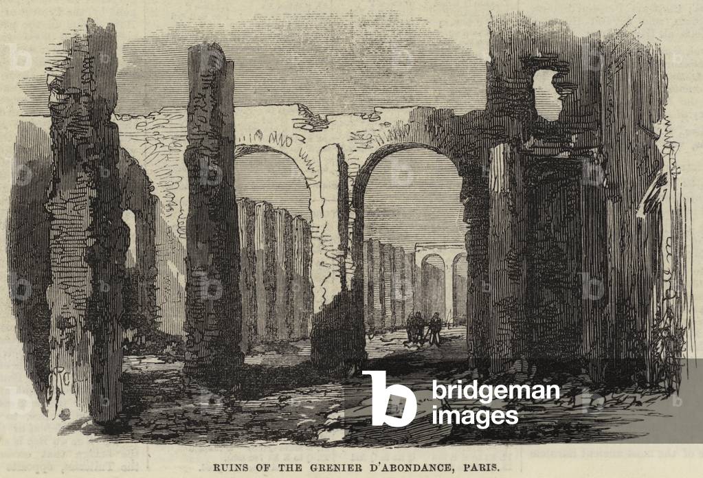 Ruins of the Grenier d'Abondance, Paris (engraving)