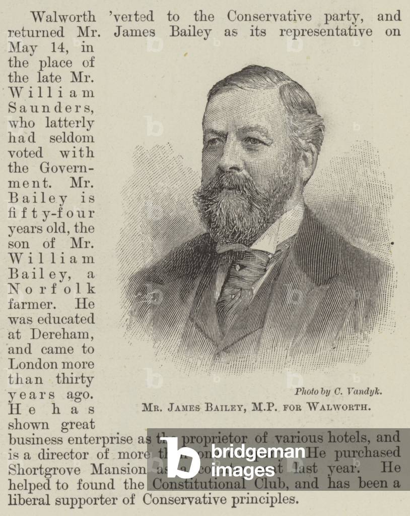 Mr James Bailey, MP for Walworth (engraving)