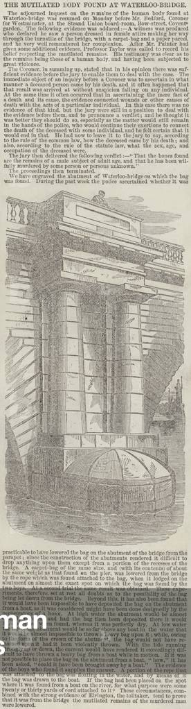 The Mutilated Body found at Waterloo-Bridge (engraving)