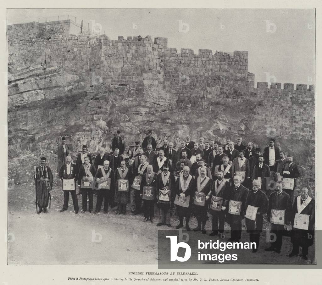 English Freemasons at Jerusalem (b/w photo)