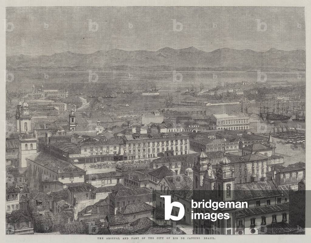 The Arsenal and Part of the City of Rio de Janeiro, Brazil (engraving)