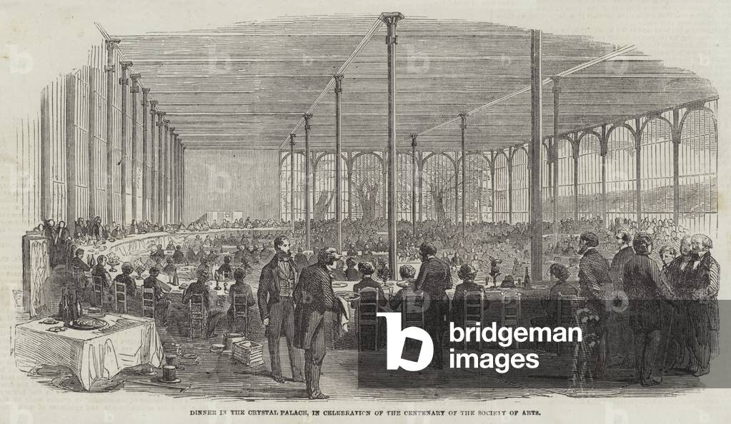 Dinner in the Crystal Palace, in Celebration of the Centenary of the Society of Arts (engraving)