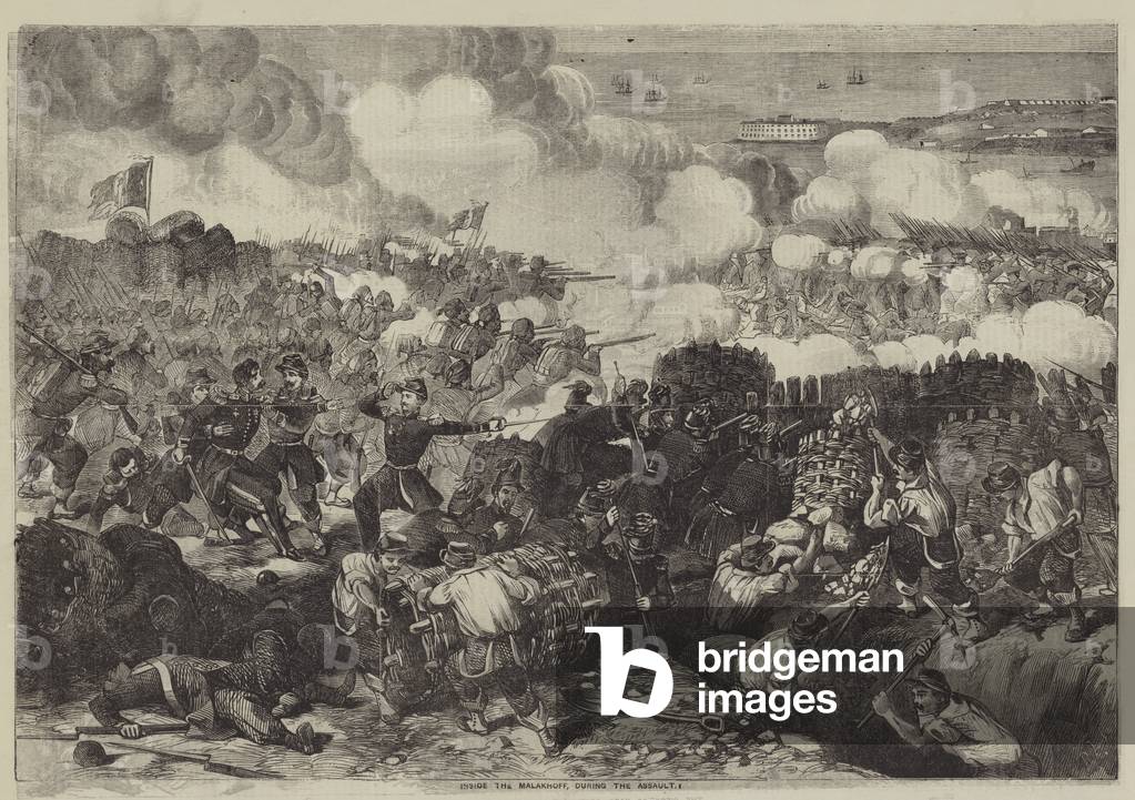Inside the Malakhoff, during the Assault (engraving)