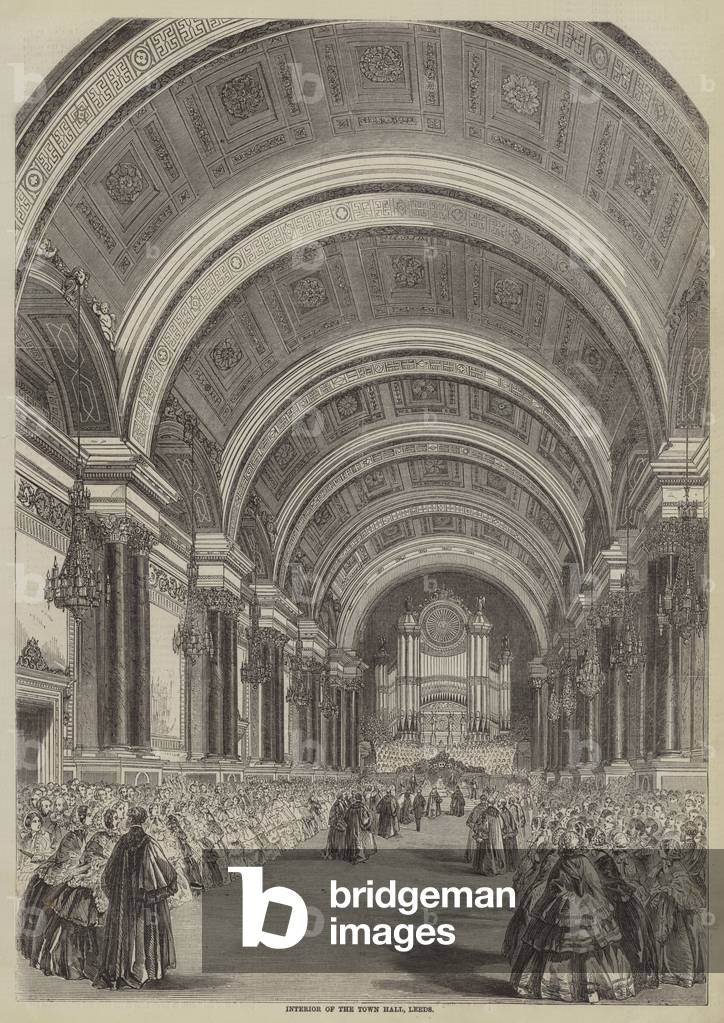 Interior of the Town Hall, Leeds (engraving)