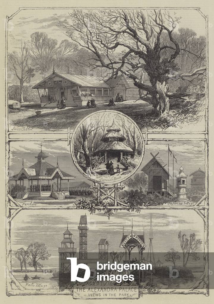 The Alexandra Palace, Views in the Park (engraving)