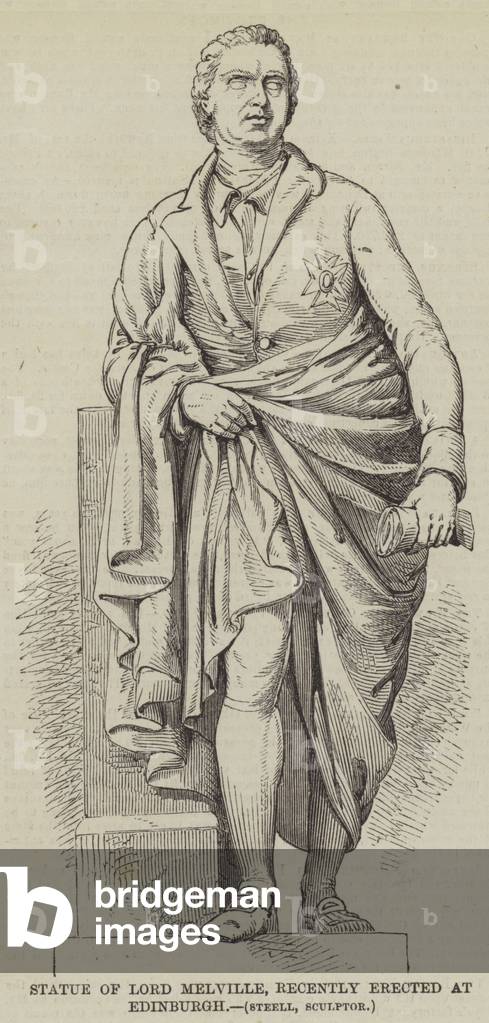 Statue of Lord Melville, recently erected at Edinburgh (engraving)