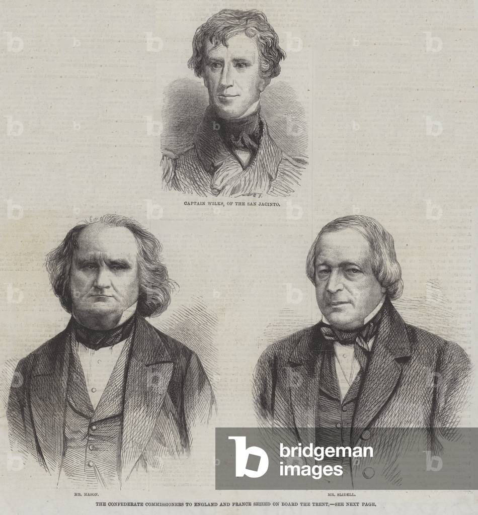 The Confederate Commissioners to England and France seized on Board the Trent (engraving)