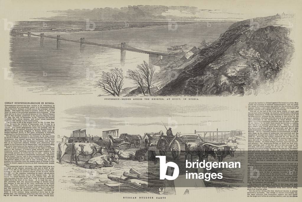 Great Suspension-Bridge in Russia (engraving)