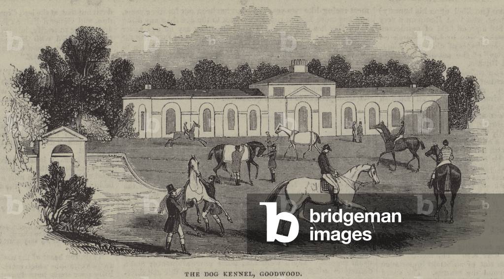 The dog kennel, Goodwood (engraving)