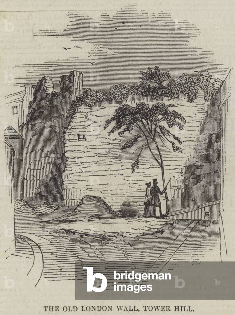The Old London Wall, Tower Hill (engraving)