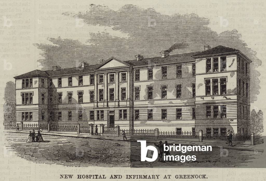 New Hospital and Infirmary at Greenock (engraving)