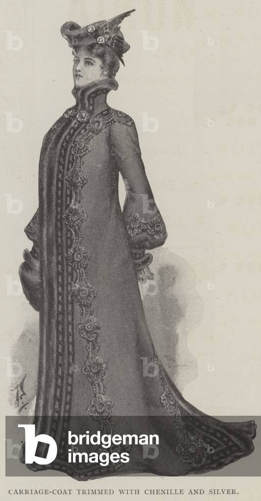 Carriage-Coat trimmed with Chenille and Silver (litho)