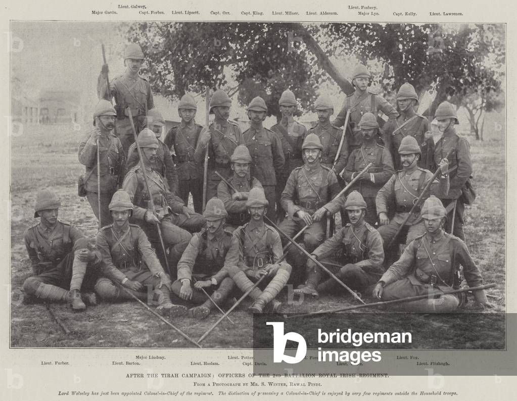 After the Tirah Campaign, Officers of the 2nd Battalion Royal Irish Regiment (b/w photo)