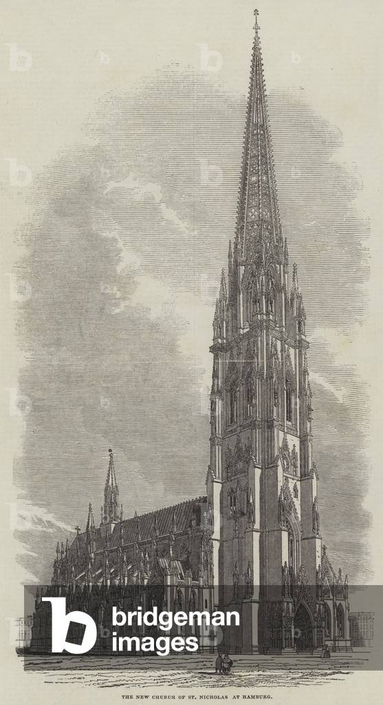 The New Church of St Nicholas at Hamburg (engraving)
