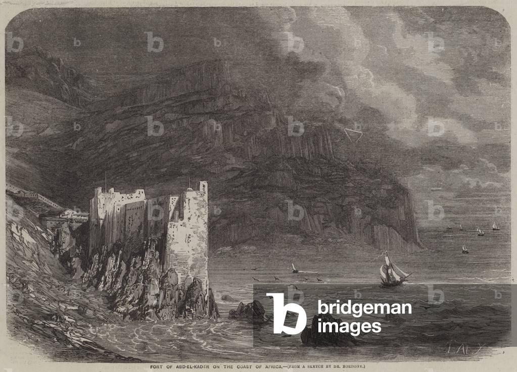 Fort of Abd-el-Kader on the Coast of Africa (engraving)