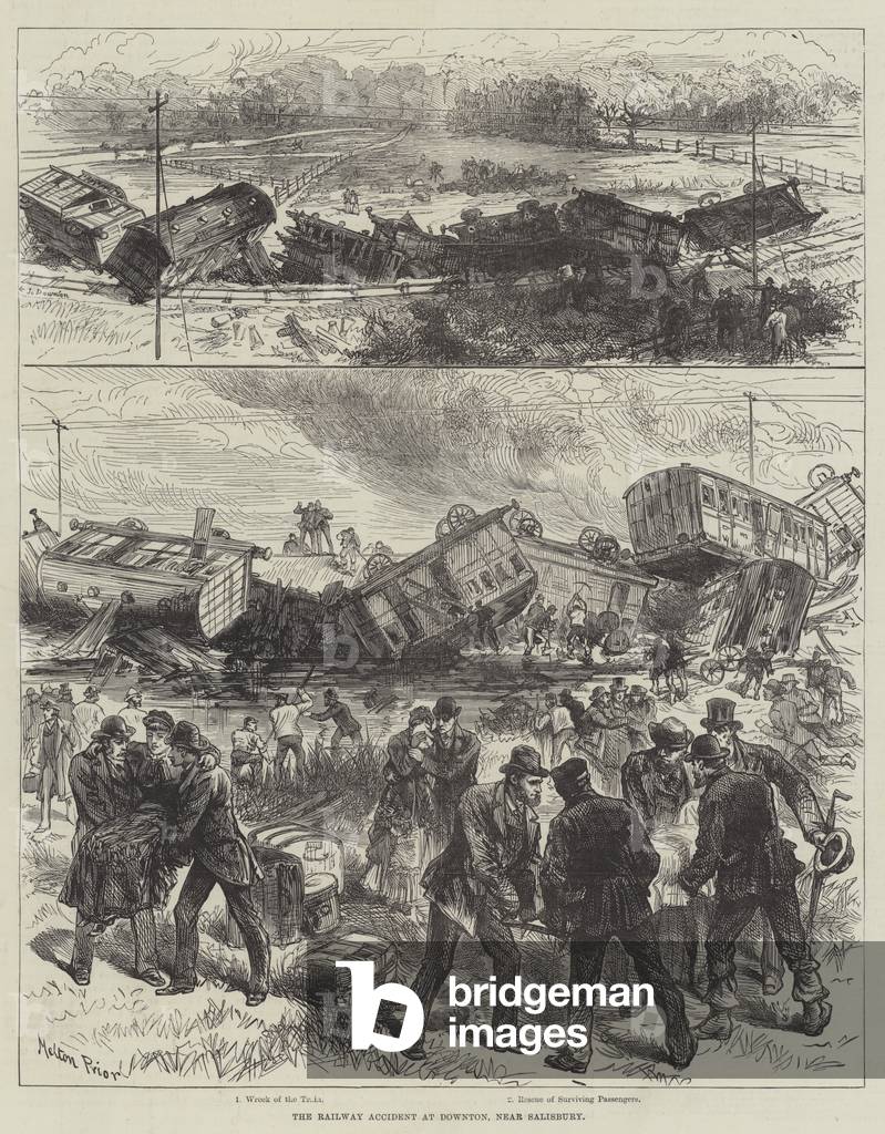 The Railway Accident at Downton, near Salisbury (engraving)