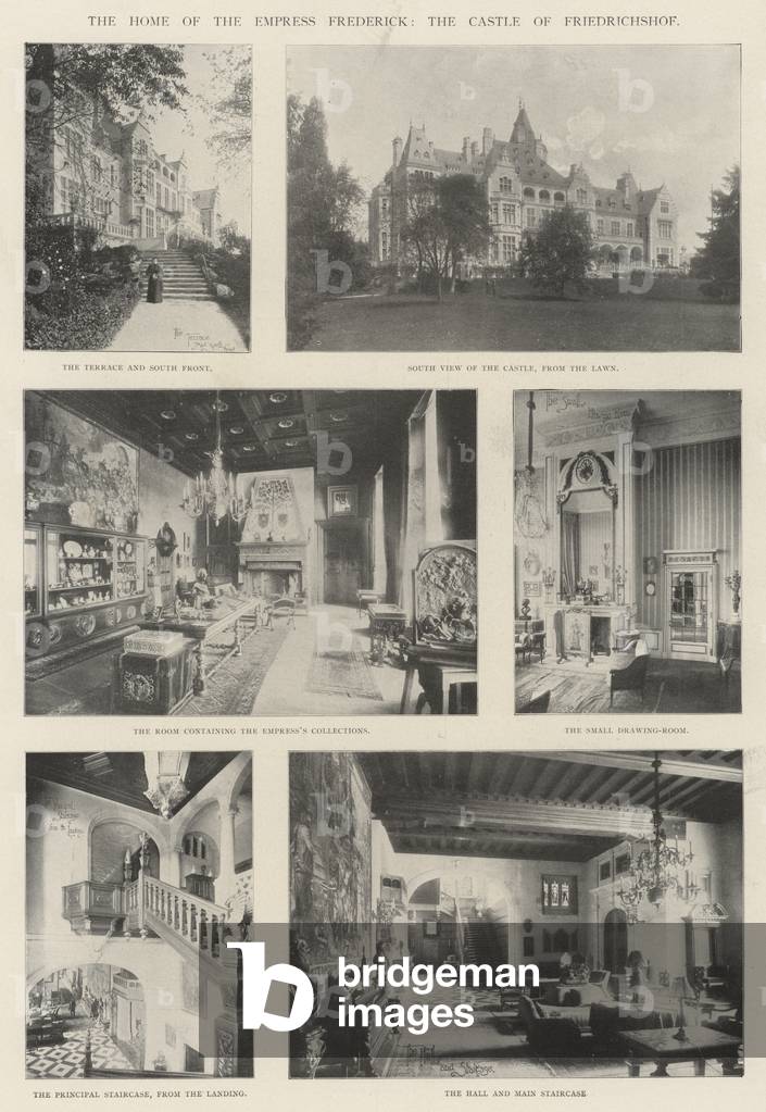 The Home of the Empress Frederick, the Castle of Friedrichshof (b/w photo)