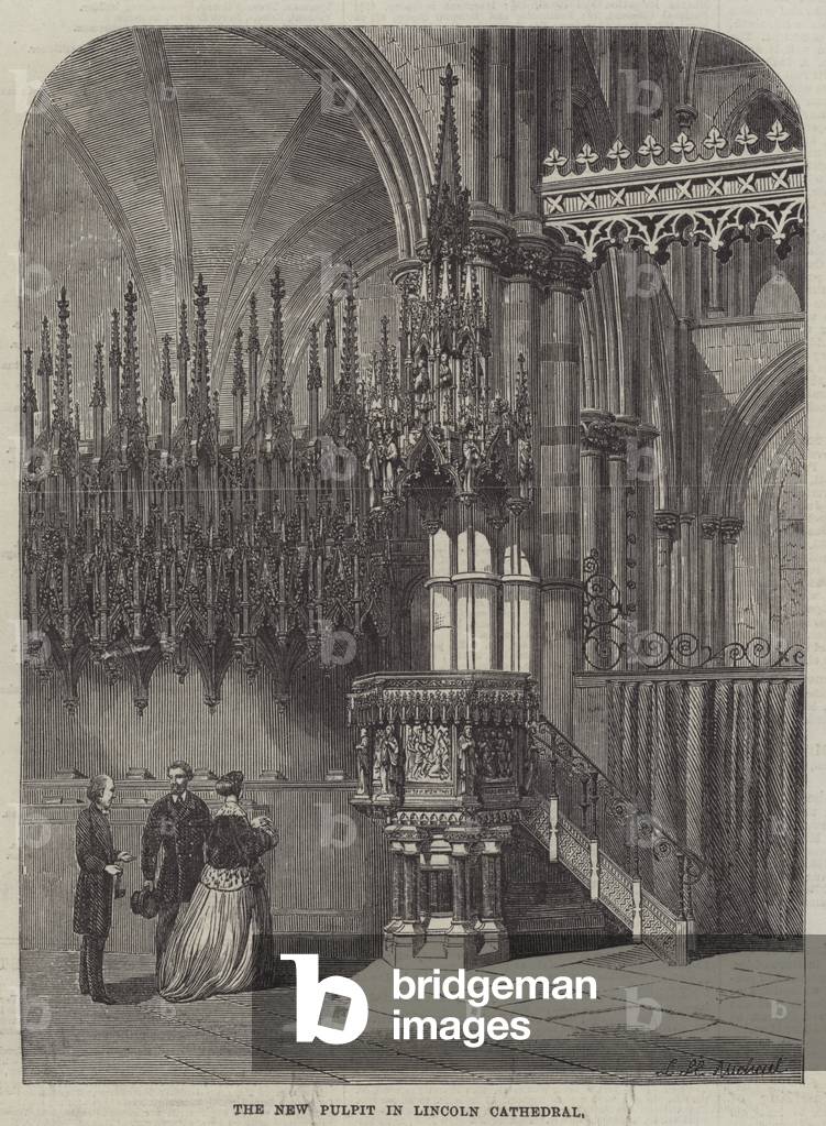 The New Pulpit in Lincoln Cathedral (engraving)