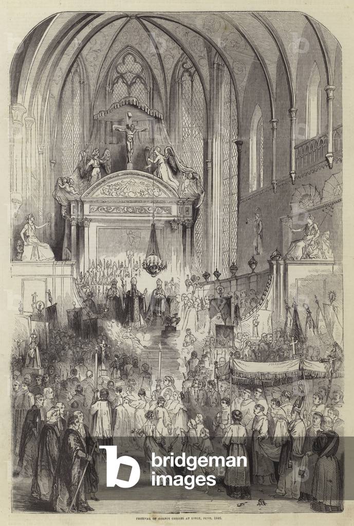 Festival of Corpus Christi at Liege, June 1846 (engraving)