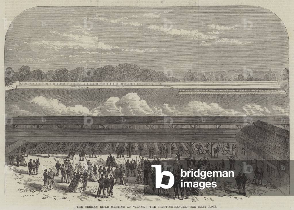 The German Rifle Meeting at Vienna, the Shooting-Ranges (engraving)