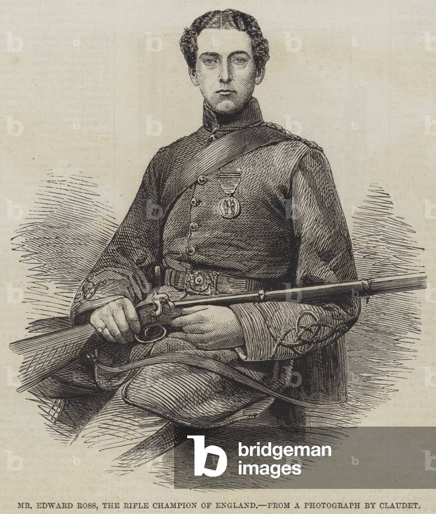 Mr Edward Ross, the Rifle Champion of England (engraving)