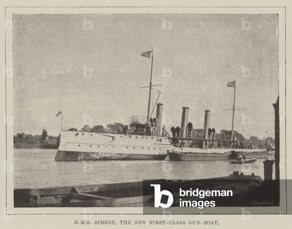 HMS Speedy, the New First-Class Gun-Boat (b/w photo)