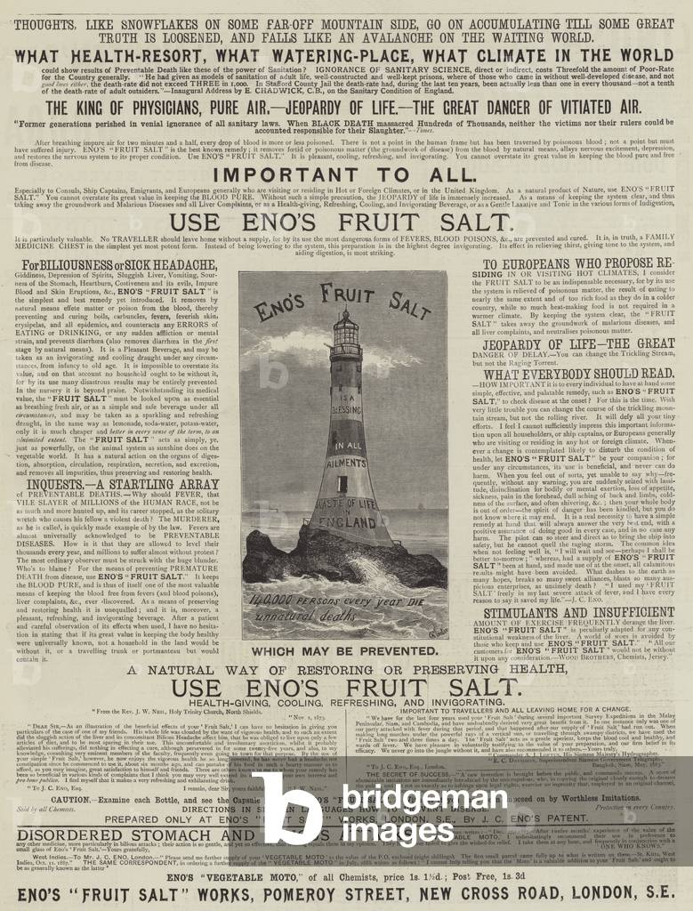 Advertisement, Eno's Fruit Salt (engraving)