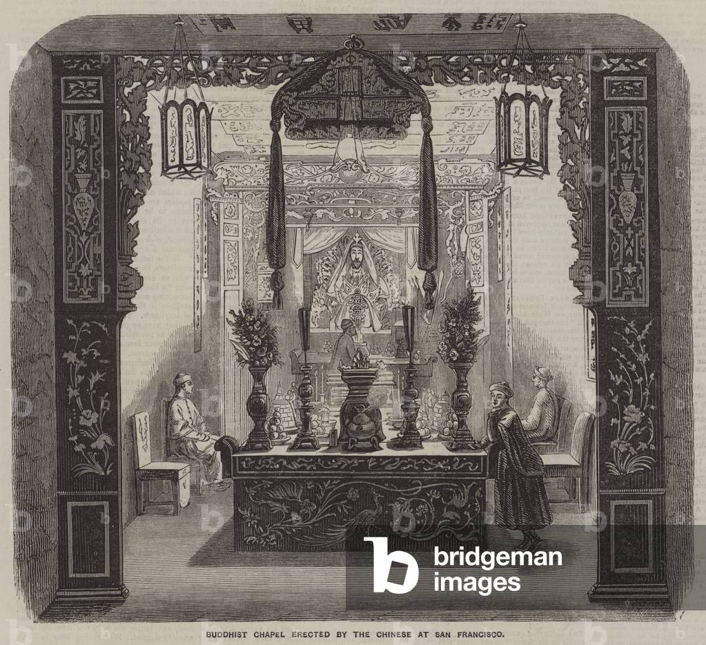 Buddhist Chapel erected by the Chinese at San Francisco (engraving)