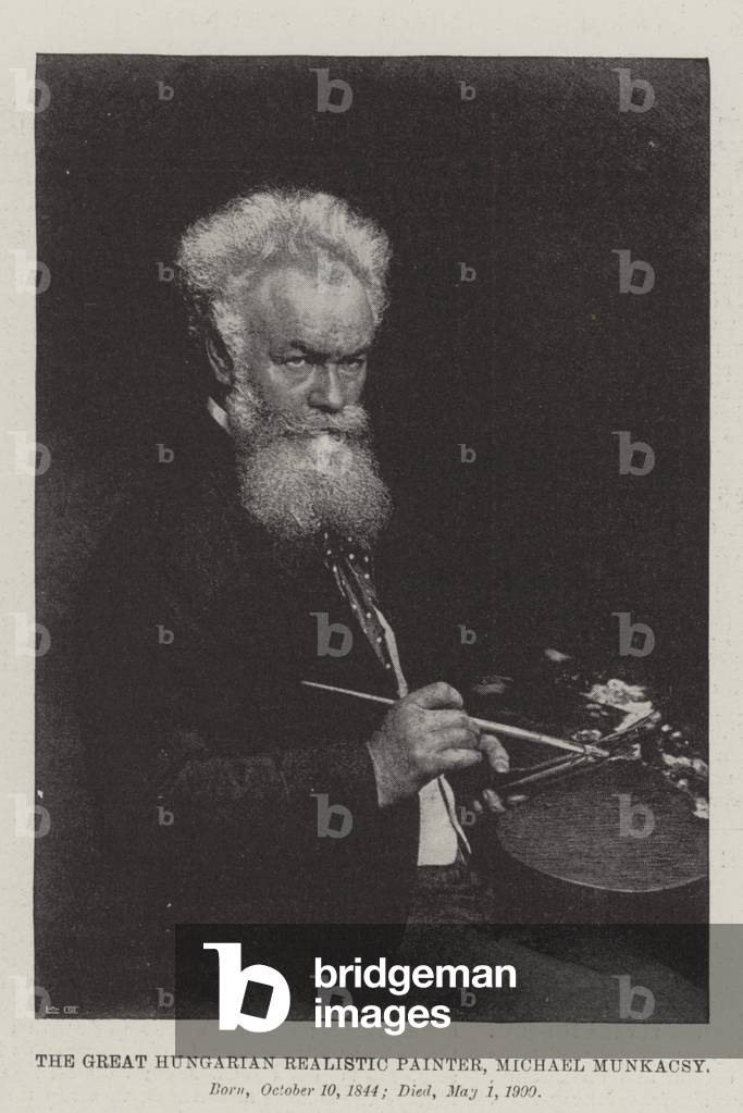 The Great Hungarian Realistic Painter, Michael Munkacsy (b/w photo)