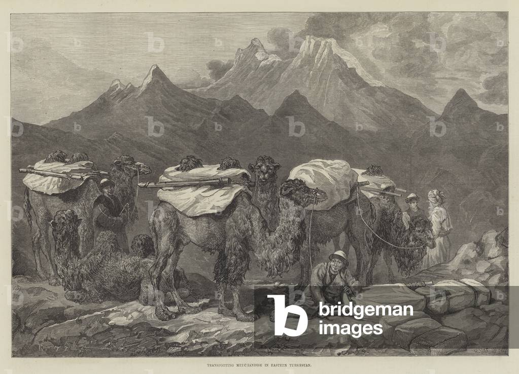Transporting Merchandise in Eastern Turkestan (engraving)