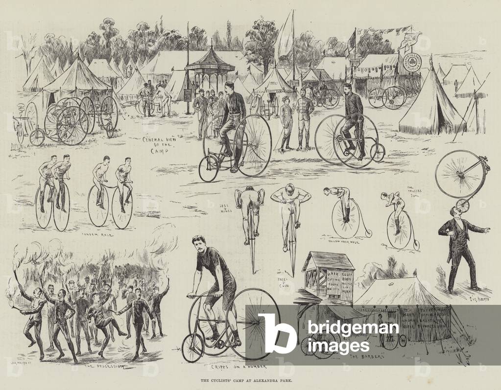 The Cyclists' Camp at Alexandra Park (engraving)