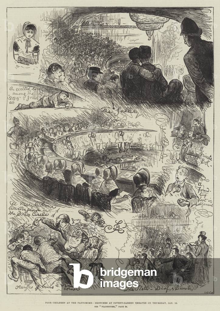 Poor Children at the Pantomime, Sketches at Covent-Garden Theatre on Thursday, 12 January (engraving)
