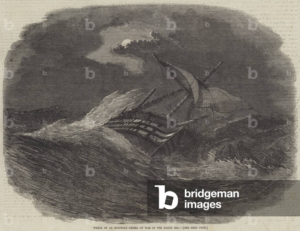 Wreck of an Egyptian Vessel of War in the Black Sea (engraving)