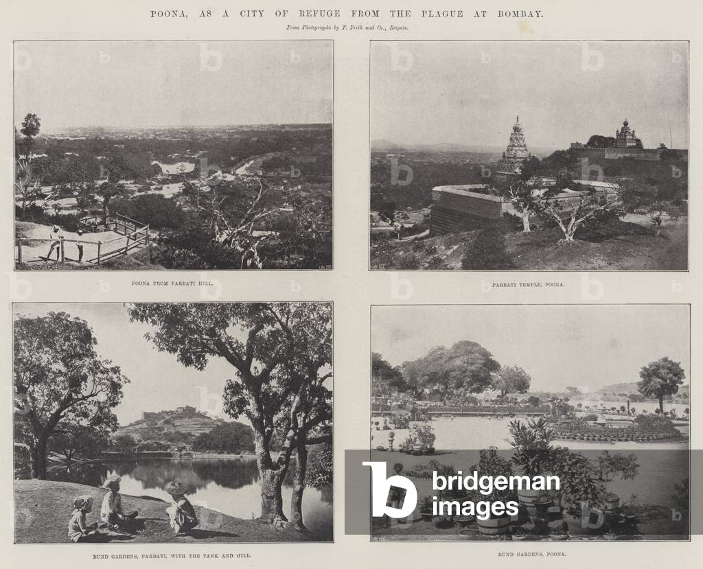 Poona, as a City of Refuge from the Plague at Bombay (b/w photo)