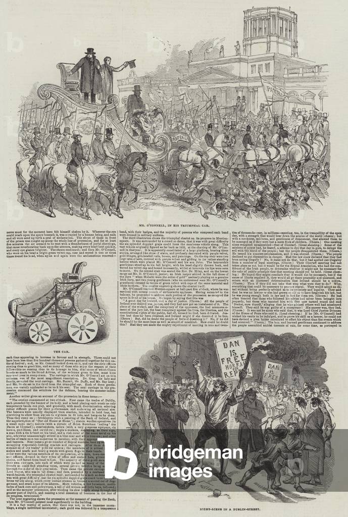 Liberation of Mr O'Connell and the Other State Prisoners at Dublin (engraving)