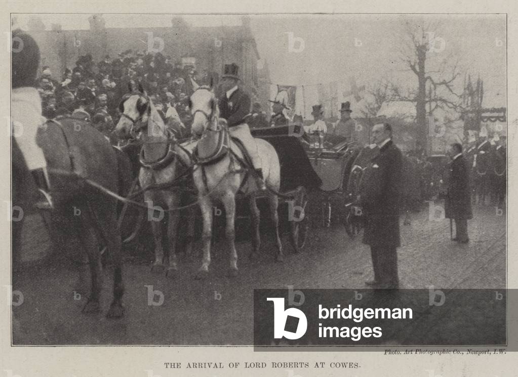 The Arrival of Lord Roberts at Cowes (b/w photo)