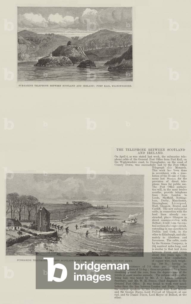 The Telephone between Scotland and Ireland (engraving)