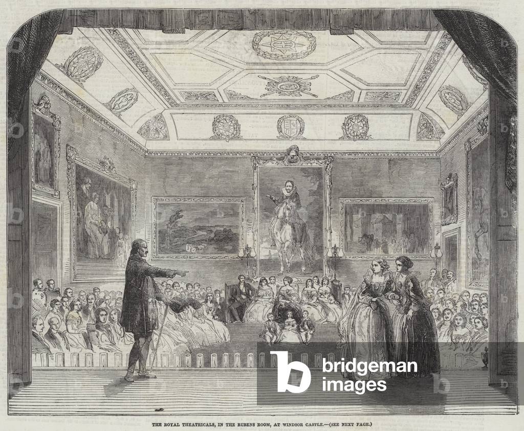 The Royal Theatricals, in the Rubens Room, at Windsor Castle (engraving)