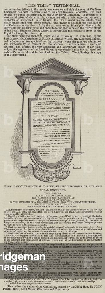 The Times Testimonial (engraving)