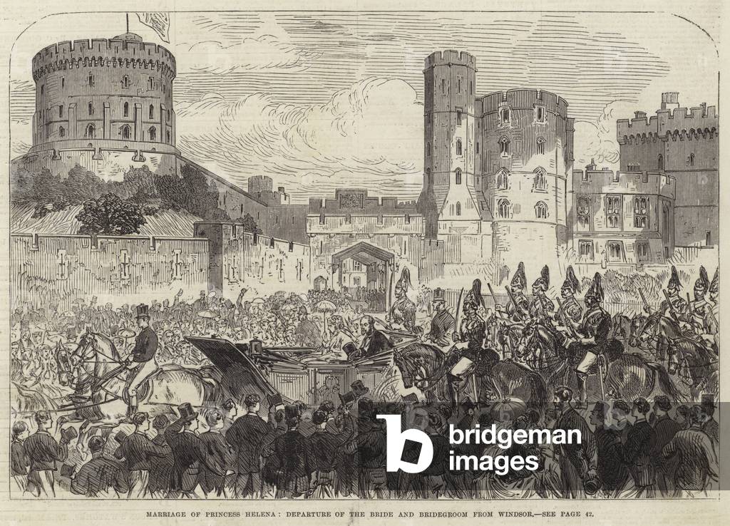 Marriage of Princess Helena, Departure of the Bride and Bridegroom from Windsor (engraving)