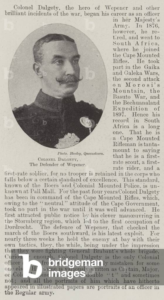 Colonel Dalgety, the Defender of Wepener (b/w photo)