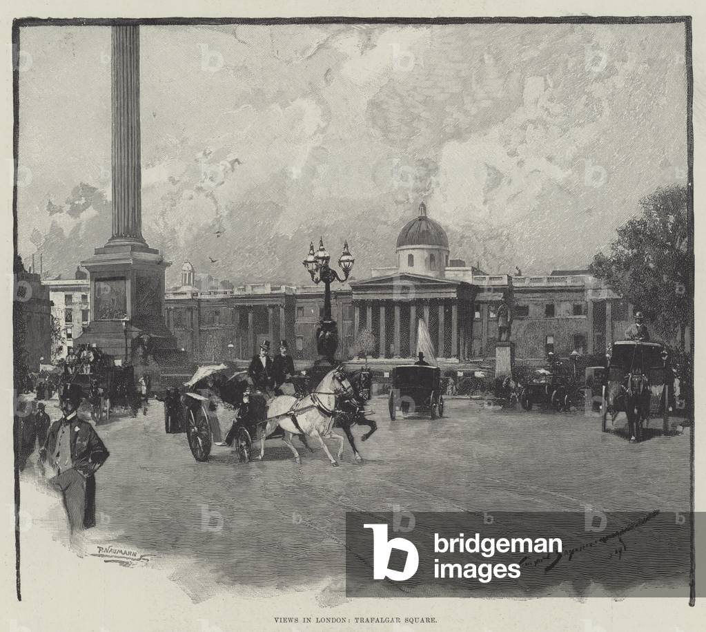 Views in London, Trafalgar Square (engraving)