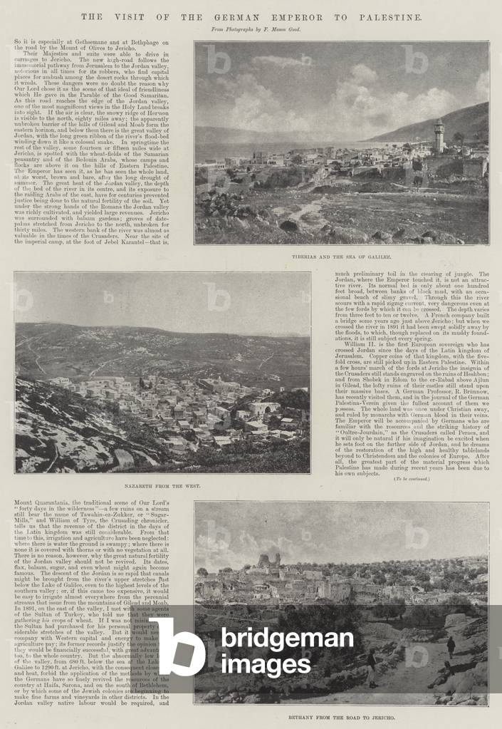 The Visit of the German Emperor to Palestine (b/w photo)