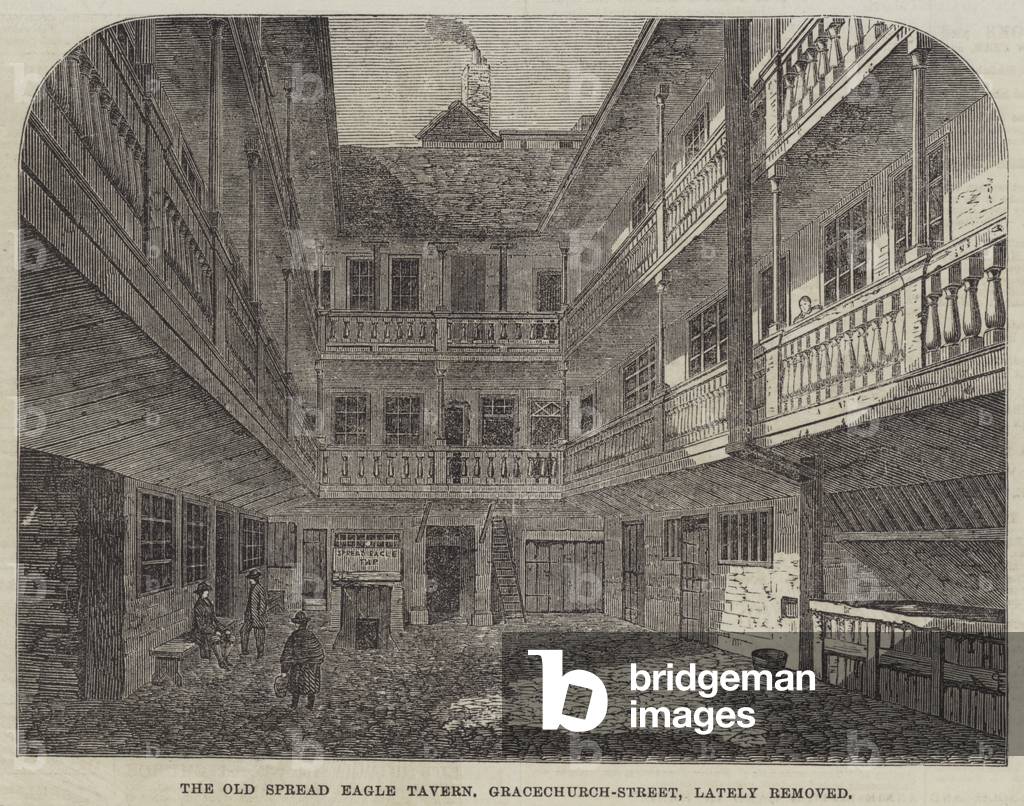 The Old Spread Eagle Tavern, Gracechurch-Street, lately removed (engraving)