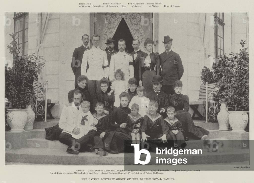 The Latest Portrait Group of the Danish Royal Family (b/w photo)