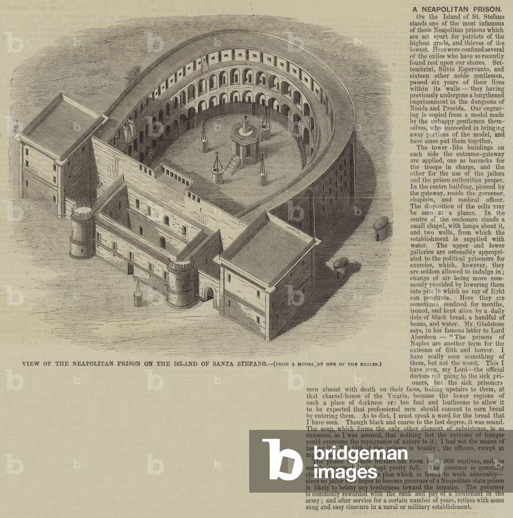 View of the Neapolitan Prison on the Island of Santo Stefano (engraving)