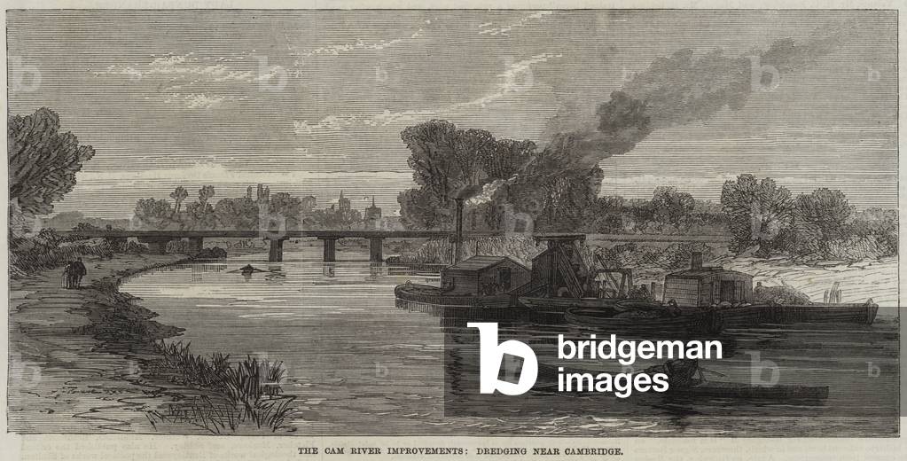 The Cam River Improvements, dredging near Cambridge (engraving)