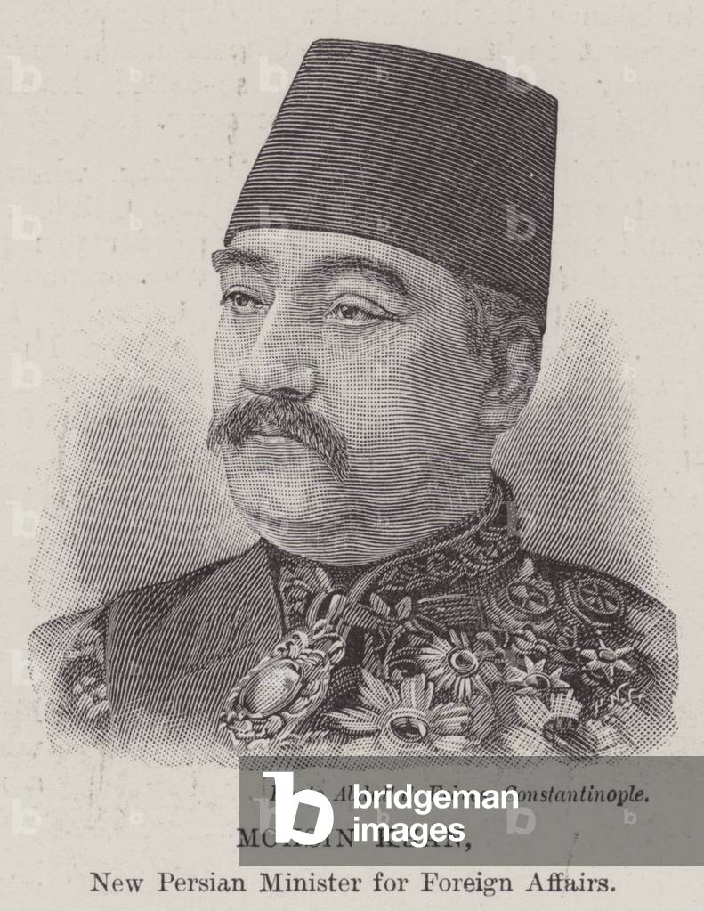 Mohsin Khan, New Persian Minister for Foreign Affairs (engraving)